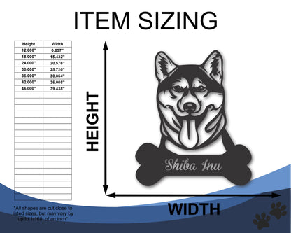 Custom Metal Shiba Inu Wall Art - Metal Dog Breed Sign - 20+ Color Options - Up to 46"