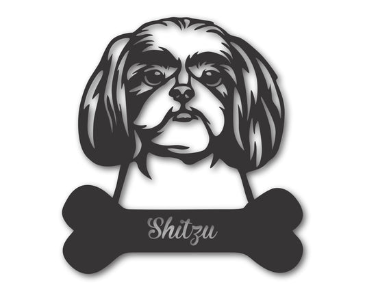 Custom Metal Shitzu Wall Art - Metal Dog Breed Sign - 20+ Color Options - Up to 46"