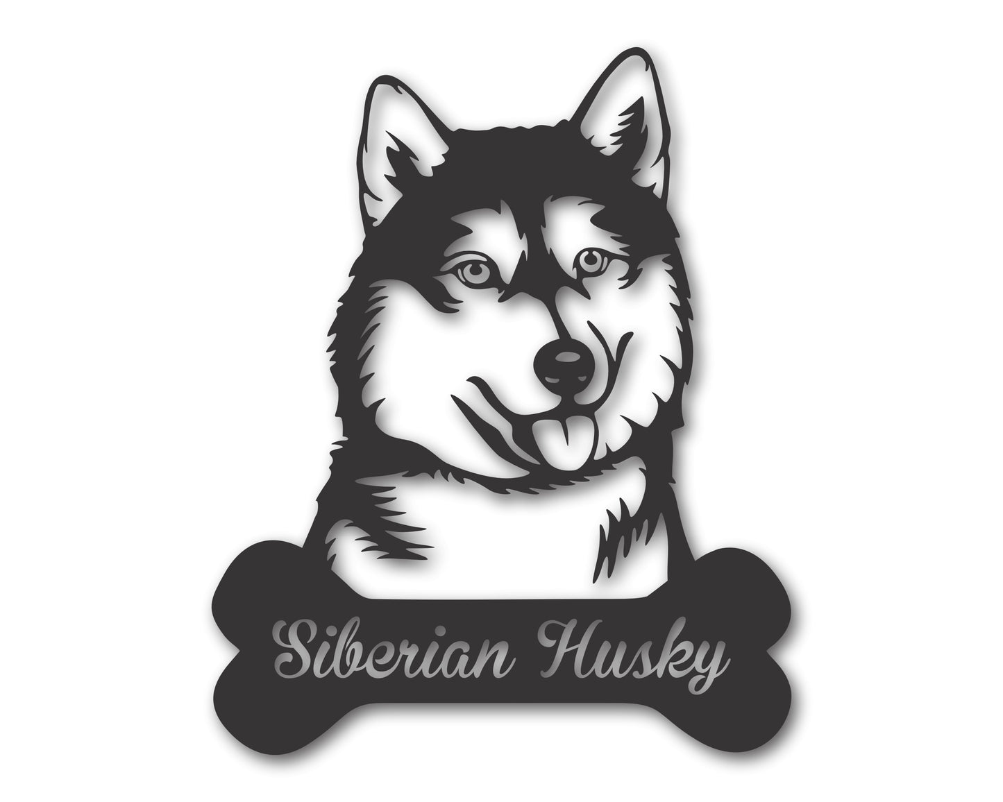 Custom Metal Siberian Husky Wall Art - Metal Dog Breed Sign - 20+ Color Options - Up to 46"