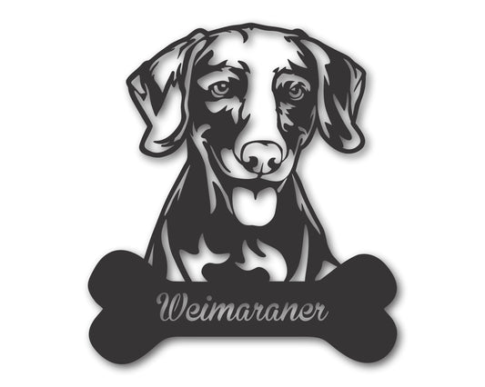 Custom Metal Weimaraner Wall Art - Metal Dog Breed Sign - 20+ Color Options - Up to 46"