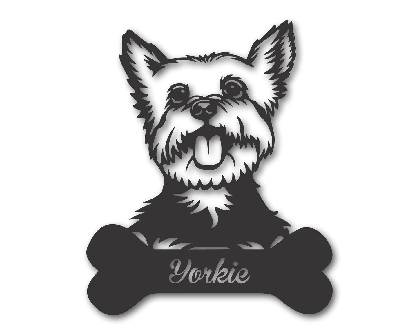 Custom Metal Yorkie Wall Art - Metal Dog Breed Sign - 20+ Color Options - Up to 46"