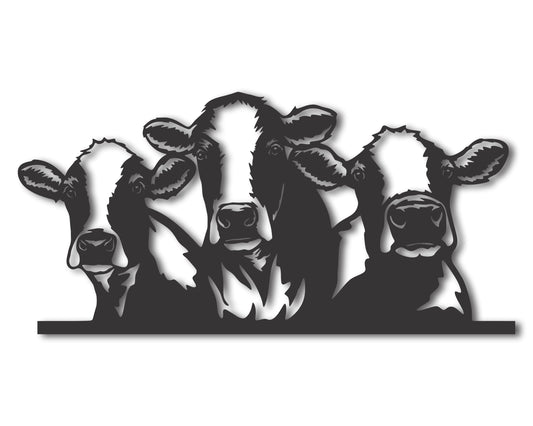 Metal Cow Wall Art | Indoor Outdoor | Up to 46" | 20+ Color Options