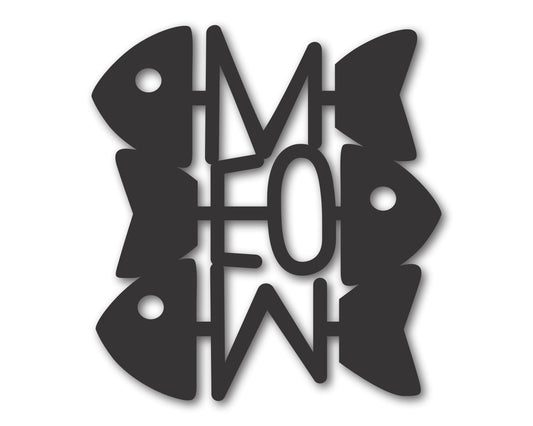 Custom Metal Meow Cat Treat Wall Art | Indoor Outdoor | Up to 46" | 20+ Color Options