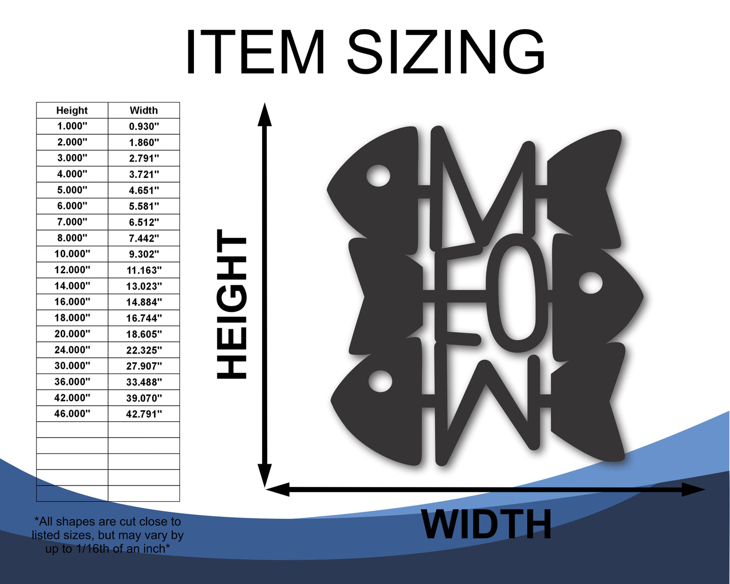 Custom Metal Meow Cat Treat Wall Art | Indoor Outdoor | Up to 46" | 20+ Color Options