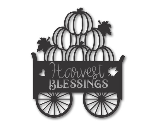 Custom Metal Harvest Blessing Wall Art | Indoor Outdoor | Up to 46" | 20+ Color Options