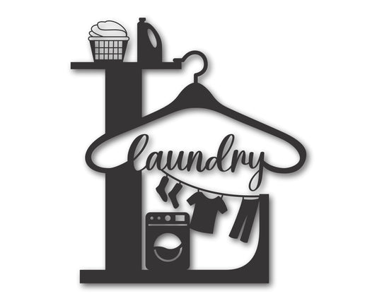 Custom Metal Laundry Wall Art | Indoor Outdoor | Up to 46" | 20+ Color Options