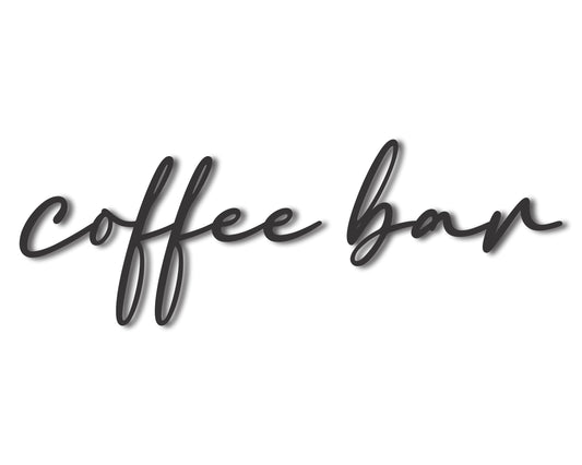 Custom Metal Coffee Bar Script Wall Art | Indoor Outdoor | Up to 46" | 20+ Color Options