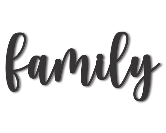 Custom Metal Family Script Wall Art | Indoor Outdoor | Up to 46" | 20+ Color Options
