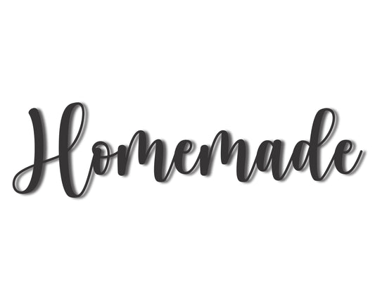 Custom Metal Homemade Script Wall Art | Indoor Outdoor | Up to 46" | 20+ Color Options