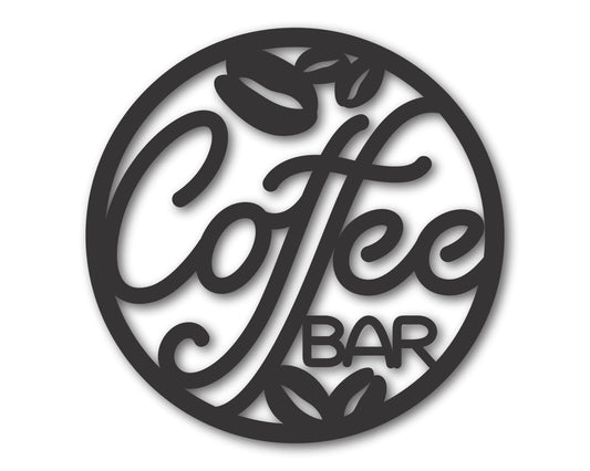 Custom Metal Circle Coffee Bar Wall Art | Indoor Outdoor | Up to 46" | 20+ Color Options