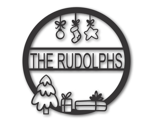 Custom Metal Family Holiday Wall Art | Indoor Outdoor | Up to 46" | 20+ Color Options