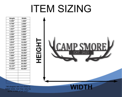 Custom Metal Antler Name Wall Art | Indoor Outdoor | Up to 46" | 20+ Color Options