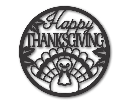 Custom Metal Happy Thanksgiving Wall Art | Indoor Outdoor | Up to 46" | 20+ Color Options