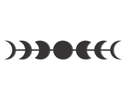 Custom Metal Moon Phases Wall Art | Indoor Outdoor | Up to 46" | 20+ Color Options