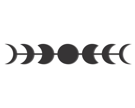 Custom Metal Moon Phases Wall Art | Indoor Outdoor | Up to 46" | 20+ Color Options