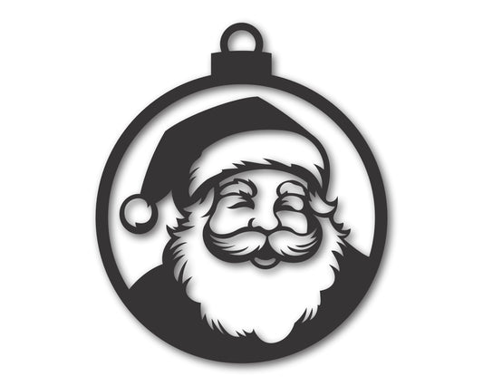 Custom Metal Santa Ornament Wall Art | Indoor Outdoor | Up to 46" | 20+ Color Options