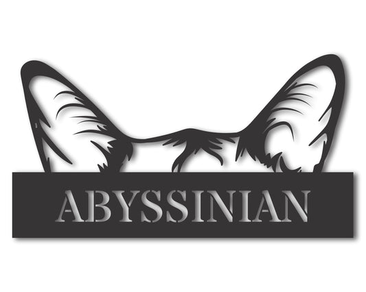 Custom Metal Abyssinian Cat Wall Art - Metal Cat Breed Sign - 20+ Color Options - Up to 46"