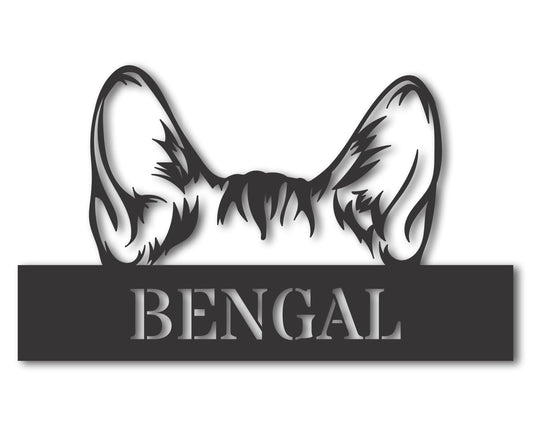 Custom Metal Bengal Cat Wall Art - Metal Cat Breed Sign - 20+ Color Options - Up to 46"