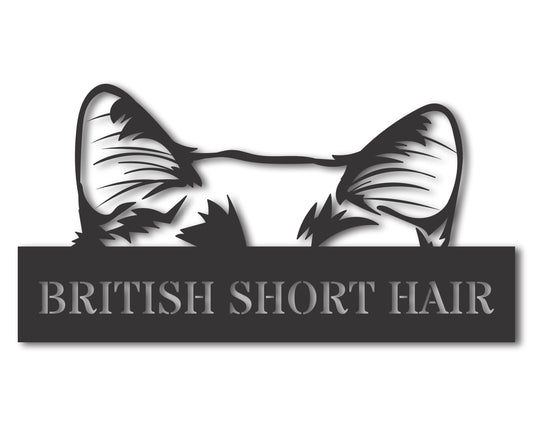 Custom Metal British Short Haired Cat Wall Art - Metal Cat Breed Sign - 20+ Color Options - Up to 46"