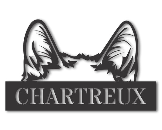 Custom Metal Chartreux Cat Wall Art - Metal Cat Breed Sign - 20+ Color Options - Up to 46"