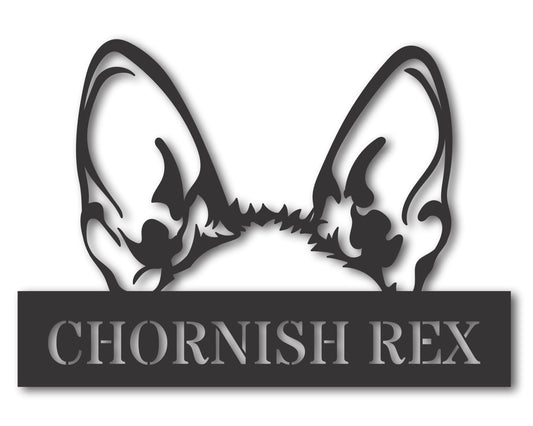 Custom Metal Chornish Rex Cat Wall Art - Metal Cat Breed Sign - 20+ Color Options - Up to 46"