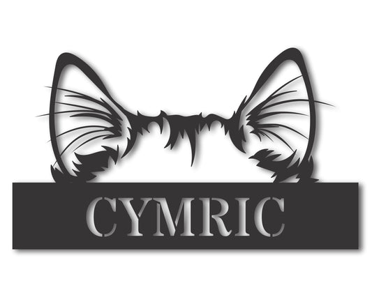 Custom Metal Cymric Cat Wall Art - Metal Cat Breed Sign - 20+ Color Options - Up to 46"