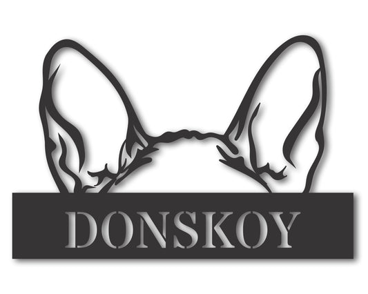 Custom Metal Donskoy Cat Wall Art - Metal Cat Breed Sign - 20+ Color Options - Up to 46"