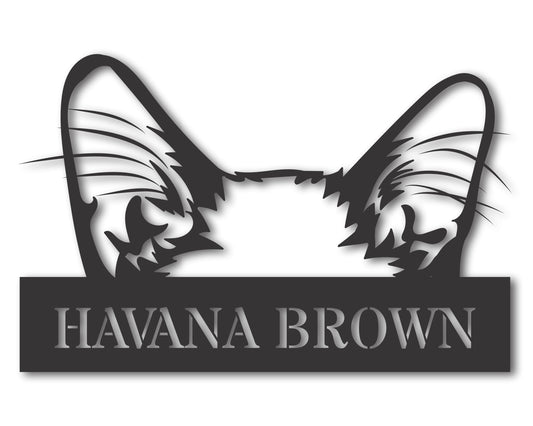Custom Metal Havana Brown Cat Wall Art - Metal Cat Breed Sign - 20+ Color Options - Up to 46"