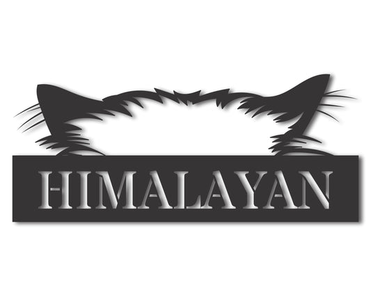 Custom Metal Himalayan Cat Wall Art - Metal Cat Breed Sign - 20+ Color Options - Up to 46"
