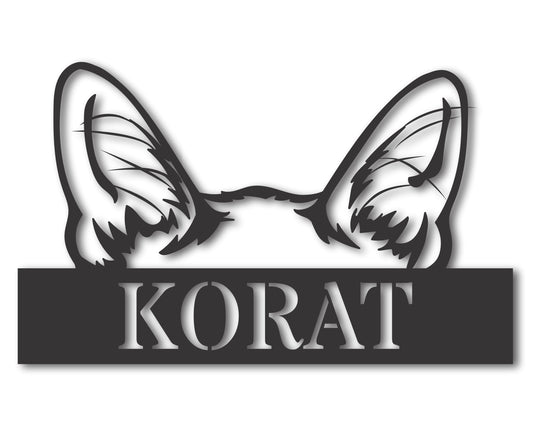 Custom Metal Korat Cat Wall Art - Metal Cat Breed Sign - 20+ Color Options - Up to 46"