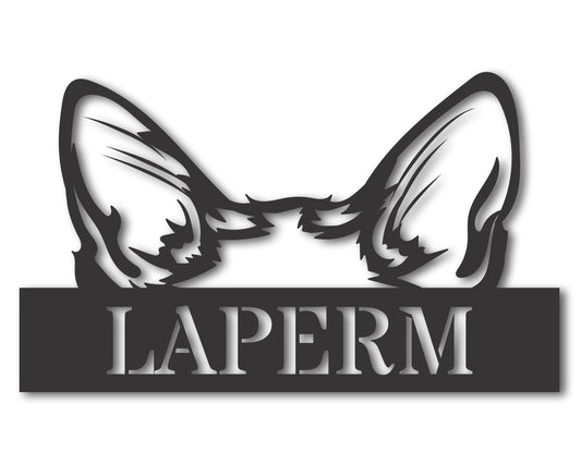 Custom Metal Laperm Cat Wall Art - Metal Cat Breed Sign - 20+ Color Options - Up to 46"