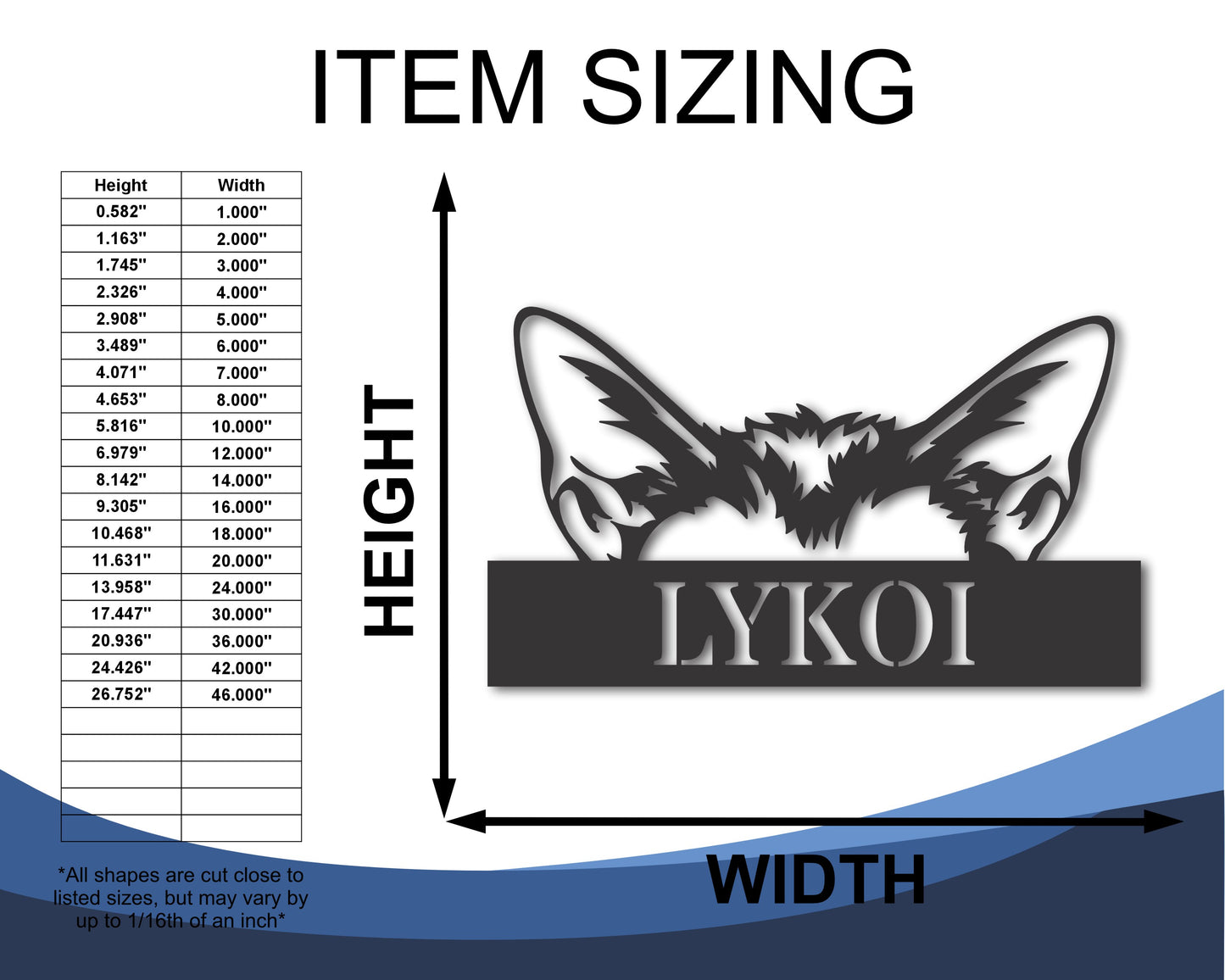 Custom Metal Lykoi Cat Wall Art - Metal Cat Breed Sign - 20+ Color Options - Up to 46"