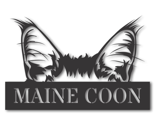 Custom Metal Maine Coon Cat Wall Art - Metal Cat Breed Sign - 20+ Color Options - Up to 46"