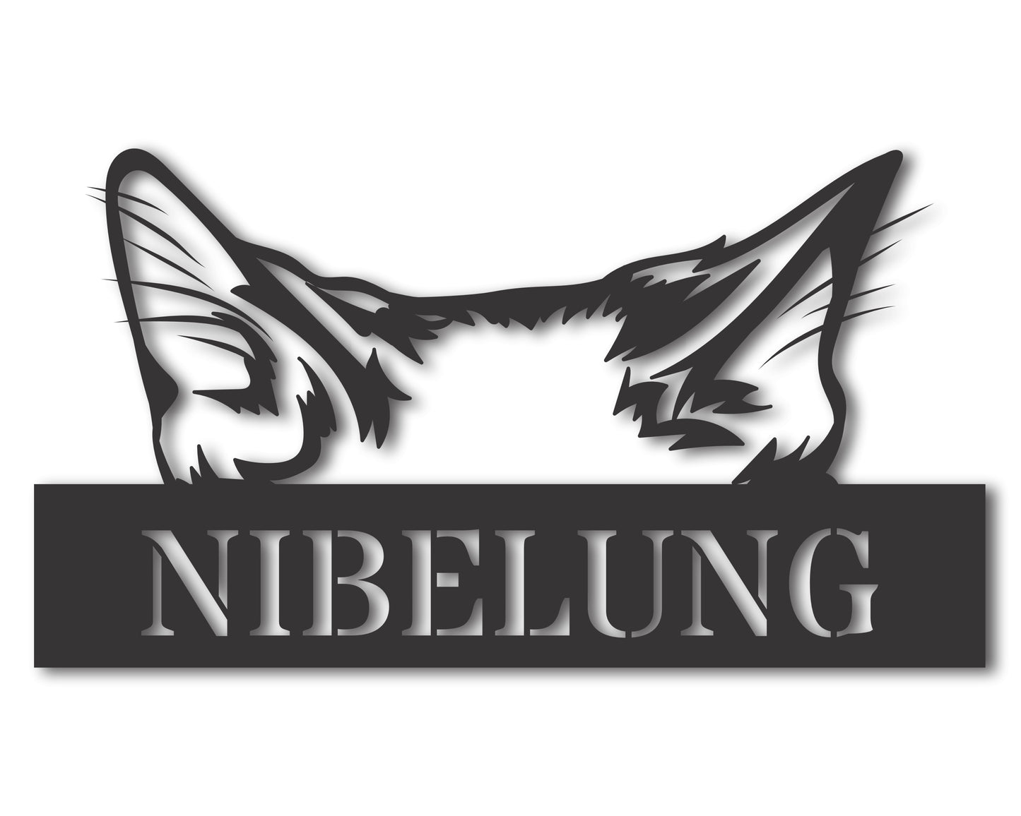 Custom Metal Nibelung Cat Wall Art - Metal Cat Breed Sign - 20+ Color Options - Up to 46"