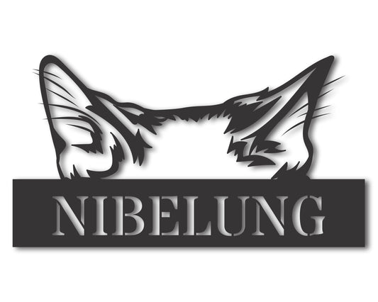 Custom Metal Nibelung Cat Wall Art - Metal Cat Breed Sign - 20+ Color Options - Up to 46"