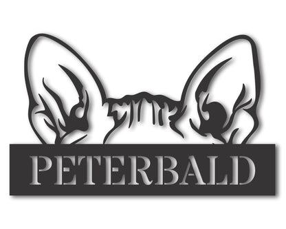 Custom Metal Peterbald Cat Wall Art - Metal Cat Breed Sign - 20+ Color Options - Up to 46"