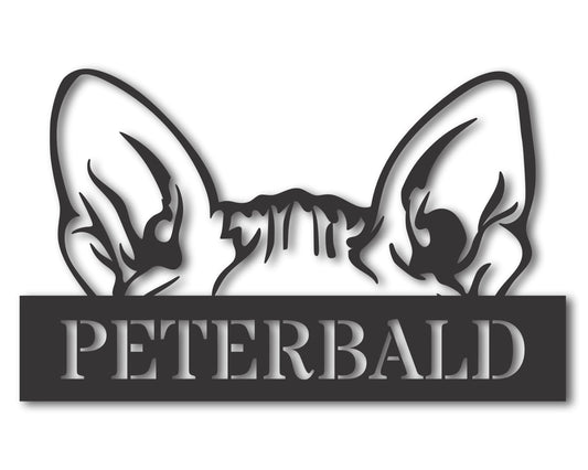 Custom Metal Peterbald Cat Wall Art - Metal Cat Breed Sign - 20+ Color Options - Up to 46"