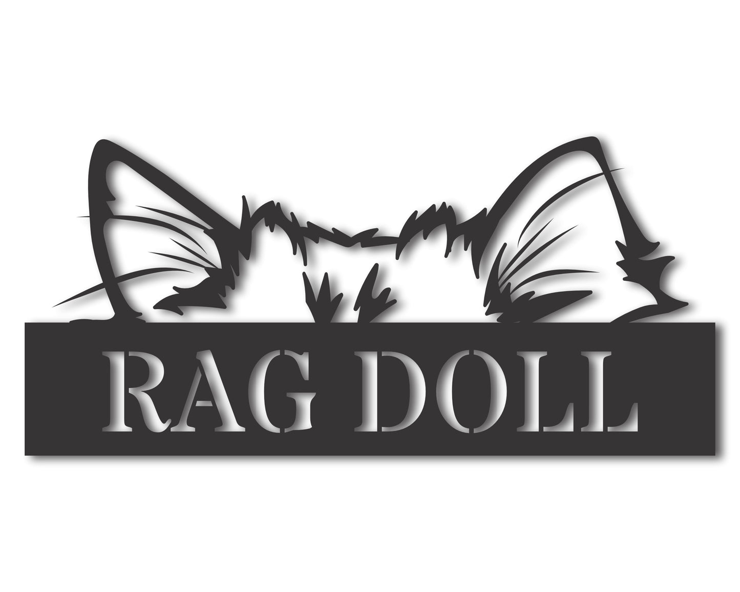 Custom Metal Rag Doll Cat Wall Art - Metal Cat Breed Sign - 20+ Color Options - Up to 46"