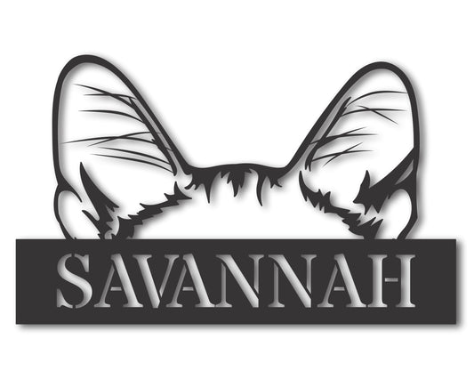Custom Metal Savannah Cat Wall Art - Metal Cat Breed Sign - 20+ Color Options - Up to 46"