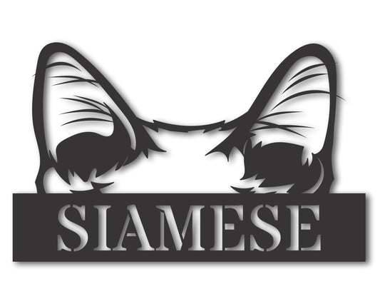 Custom Metal Siamese Cat Wall Art - Metal Cat Breed Sign - 20+ Color Options - Up to 46"