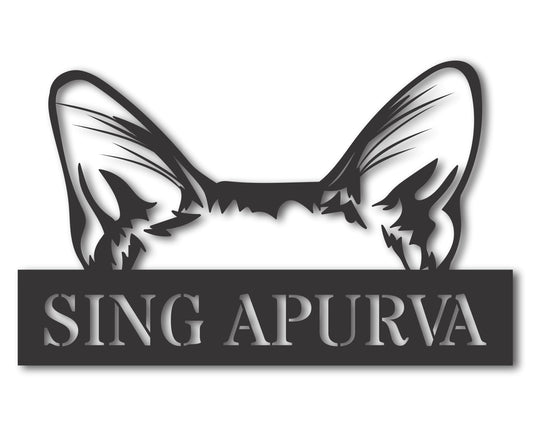 Custom Metal Sing Apurva Cat Wall Art - Metal Cat Breed Sign - 20+ Color Options - Up to 46"