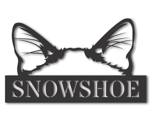 Custom Metal Snowshoe Cat Wall Art - Metal Cat Breed Sign - 20+ Color Options - Up to 46"