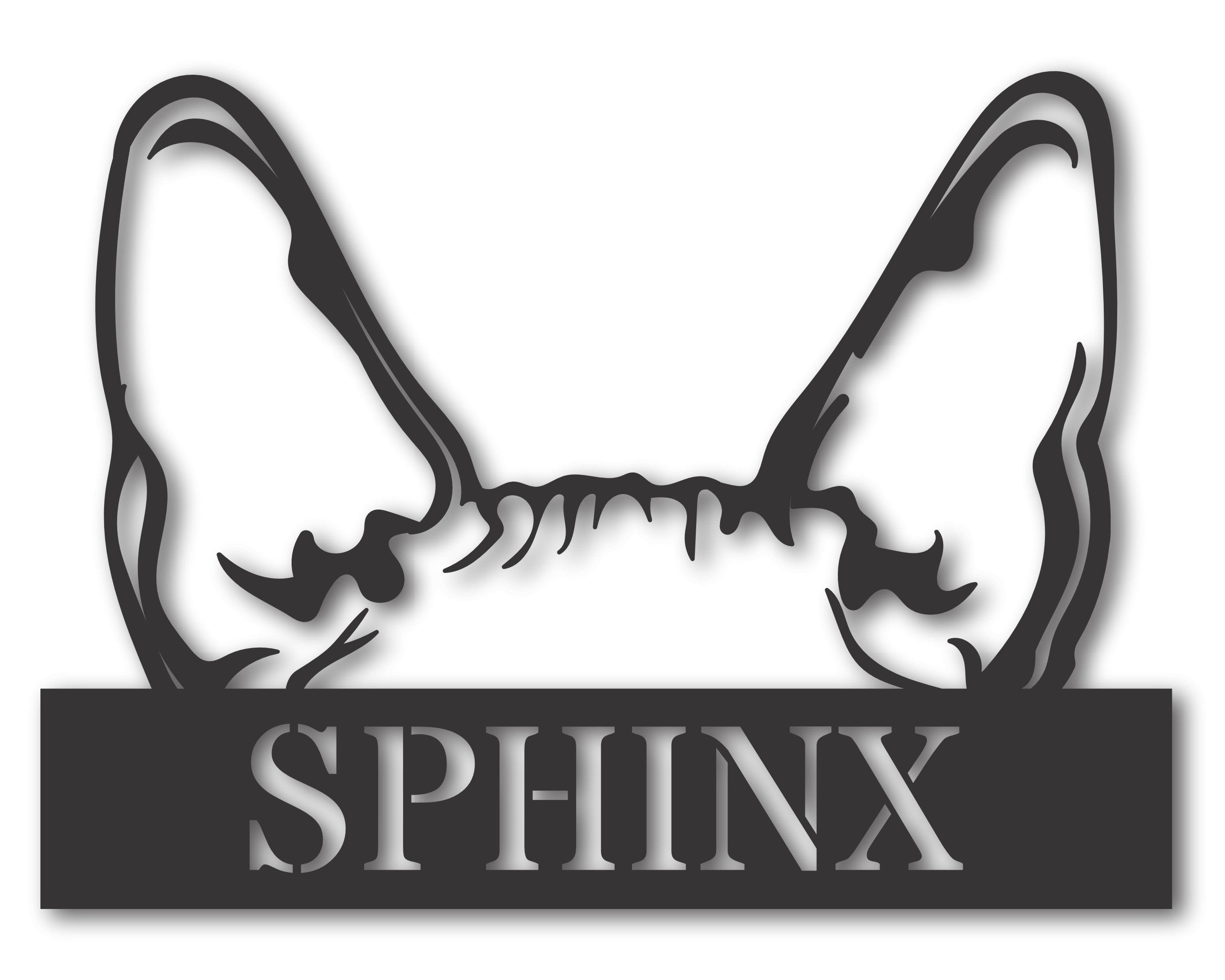 Custom Metal Sphinx Cat Wall Art - Metal Cat Breed Sign - 20+ Color Op ...