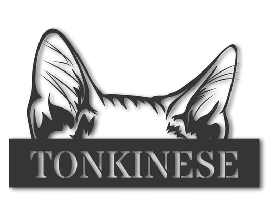 Custom Metal Tonkinese Cat Wall Art - Metal Cat Breed Sign - 20+ Color Options - Up to 46"
