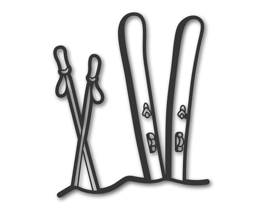 Custom Metal Ski Accessories Wall Art | Indoor Outdoor | Up to 46" | 20+ Color Options
