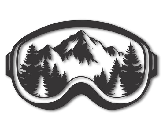 Custom Metal Ski Goggles Wall Art | Indoor Outdoor | Up to 46" | 20+ Color Options