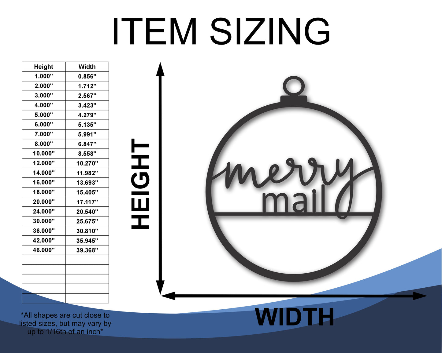 Custom Metal Merry Mail Wall Art | Indoor Outdoor | Up to 46" | 20+ Color Options