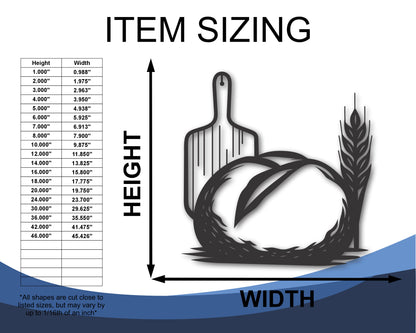 Custom Metal Sourdough Bread Wall Art | Indoor Outdoor | Up to 46" | 20+ Color Options