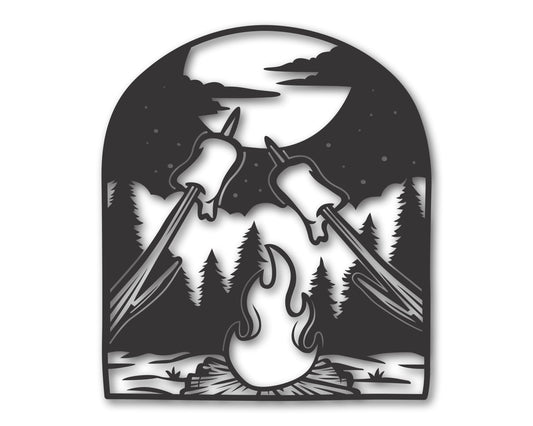 Custom Metal Toasting Marshmallows Wall Art | Indoor Outdoor | Up to 46" | 20+ Color Options