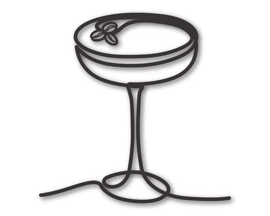 Custom Metal Minimal Espresso Martini Wall Art | Indoor Outdoor | Up to 46" | 20+ Color Options